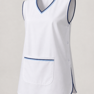 Poncho docente Blanco Crisantemo